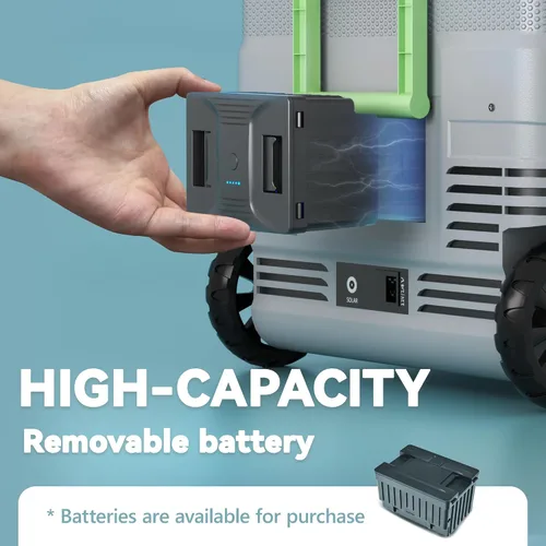 Miniatura 2 de EUHOMY - Refrigerador de 12 voltios, enfriador eléctrico de 45L (48 qt) con batería utilizable, refrigerador para automóvil de 0℉~68℉, refrigerador