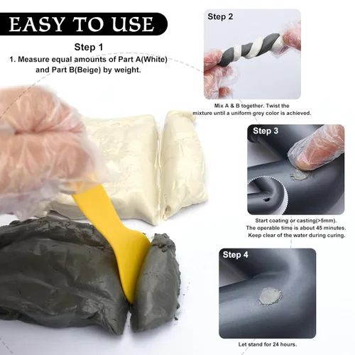 Miniatura 6 de Masilla epoxi – Masilla de piscina de 8 onzas / 227g, reparación rápida 2 en 1 bajo el agua o superior, arregla fugas, grietas, relleno, esculpir