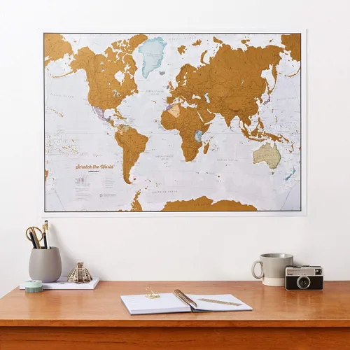 Miniatura 6 de Scratch The World ® Mapa de viaje - Póster de mapa del mundo enmarcable para rascar - Extra grande 23 x 33 pulgadas - Maps International - 50 años
