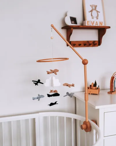Miniatura 4 de Móvil para cuna de bebé – Móvil colgante de madera para cuna, decoración de guardería para niños y niñas, regalo perfecto para ducha