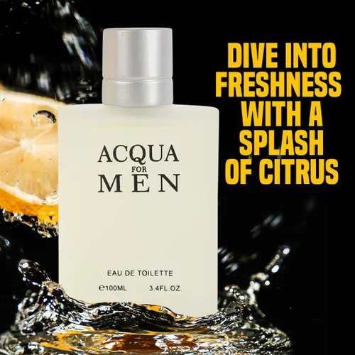 Miniatura 5 de Acqua Spray Eau de Toilette para hombre – Perfume fresco cítrico acuático para hombre con bergamota y notas de mar – 3.4 fl oz/3.4 fl oz