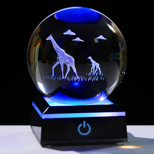 Miniatura 15 de Qianwei Lámpara de Medusa para Mujeres Bola de Cristal 3D 3.14'' - 80mm Láser Medusa Decoración de Vidrio Animales Lámpara Nocturna Regalos Figuras