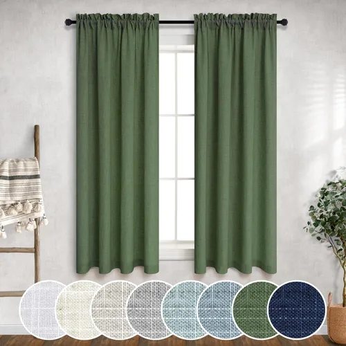Miniatura 28 de Cortinas blancas puras de 38 pulgadas de ancho para dormitorio, juego de 2 paneles de cortinas de privacidad con bolsillo para barra, cortinas