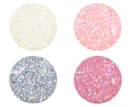 Miniatura 2 de MARBLERS - Purpurina holográfica [Set de 8 colores de Sirena] 4oz (112g) Gruesa No tóxica, vegana, libre de crueldad Para cara, cuerpo, sombra