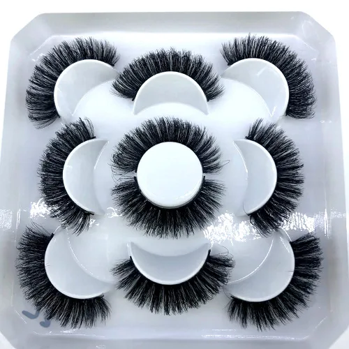 Miniatura 19 de 5 pares de pestañas postizas de visón 3D de 0.98 pulgadas a granel, con caja personalizada, pestañas postizas naturales finas al por mayor (ML-07)