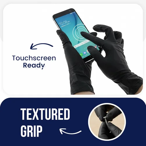 Miniatura 3 de CLEAN SPACE PROJECT CSP Black Nitrile Food Safe Gloves - Heavy Duty 5.5 Mil, Disposable cleaning Nitrile gloves - Latex Free Powder Free