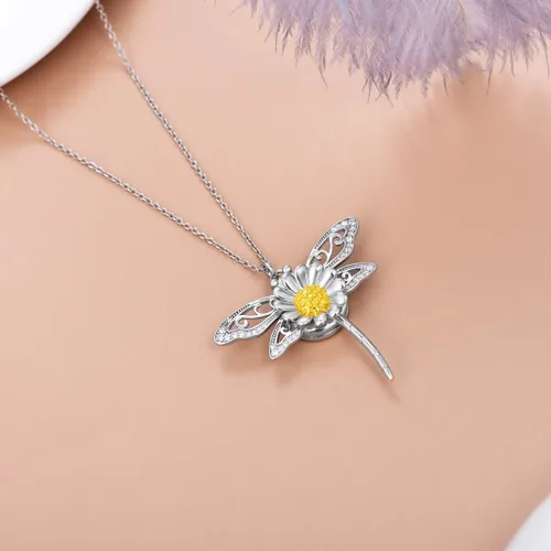 Miniatura 4 de Collar con medallón con diseño de libélula de abeja y búho de mariposa para cualquier foto