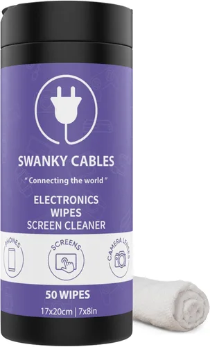 Miniatura 8 de Toallitas Limpiadoras de Pantalla Swanky Cables: Toallitas Electrónicas para Pantallas - Toallitas para Limpiar Pantallas de Computadora, Lentes
