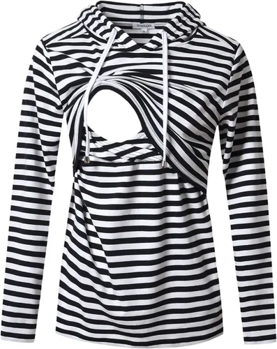 Miniatura 149 de GINKANA Sudadera con capucha para mujer, manga larga, lactancia materna, ropa casual