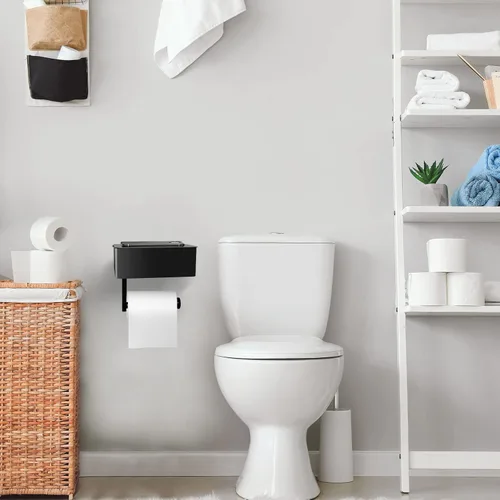 Miniatura 9 de Soporte de papel higiénico con estante - SUS304 de acero inoxidable para almacenamiento de papel higiénico y soporte de rollo de papel higiénico