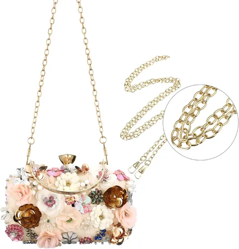 Miniatura 5 de Rkrouco Bolso de mano floral para mujer bolso de mano de flores coloridas con diamantes de imitación de metal