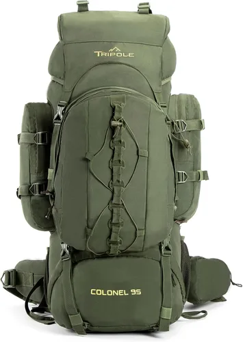 Tripole Colonel - Mochila de 95 litros + Mochila de día desmontable, Verde militar, Mochila