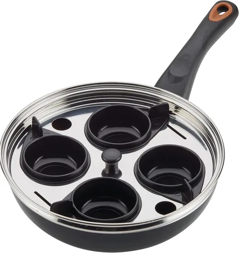 Miniatura 8 de Farberware Glide Escalfador de Huevos Antiadherente de Cerámica Cobreada con Tapa, 8 Pulgadas, Negro - 10654