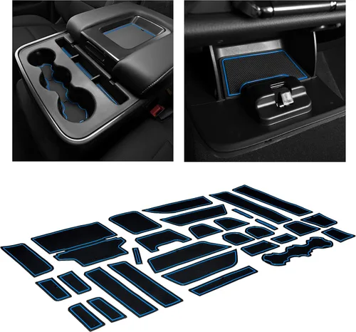 CupHolderHero Compatible con Chevy Silverado 1500 y GMC Sierra 2014-2022 – Insertos de portavasos antipolvo antideslizantes personalizados, forros