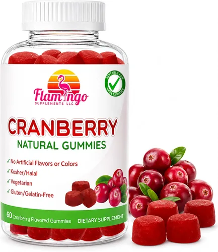 Suplemento de goma de arándano para mujeres, hombres y niños. 1000 mg, vegano, vegetariano, sin gluten, gelatina ni OMG. Kosher y halal. 60 unidades