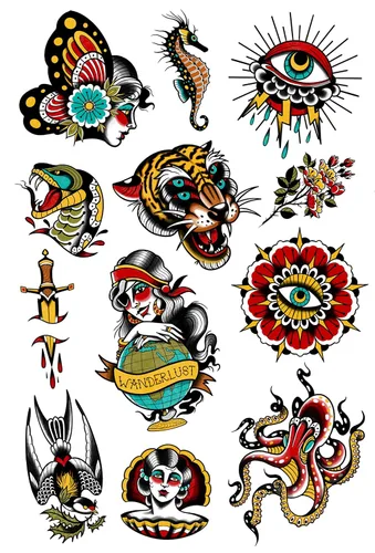 Miniatura 22 de Tatsy Juego de chicano, calcomanía temporal de tatuaje para hombres y mujeres, tatuajes falsos de temperatura corporal, chicana, vato, latín
