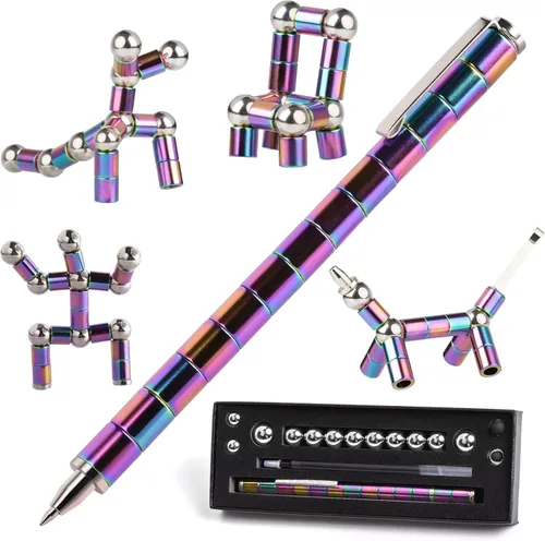 HKDGYHON Bolígrafo de juguete, bolígrafo de metal magnético de descompresión, bolígrafo magnético de escritura multifunción, regalo para niños o