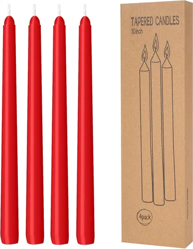 Miniatura 9 de Paquete de 30 velas cónicas blancas - 10 pulgadas sin goteo, sin humo y sin perfume Larga duración 8 horas Velas altas vertidas a mano Velas