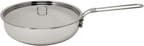 Miniatura 8 de The Pathfinder School - Sartén plegable de acero inoxidable con tapa (20.3 cm)