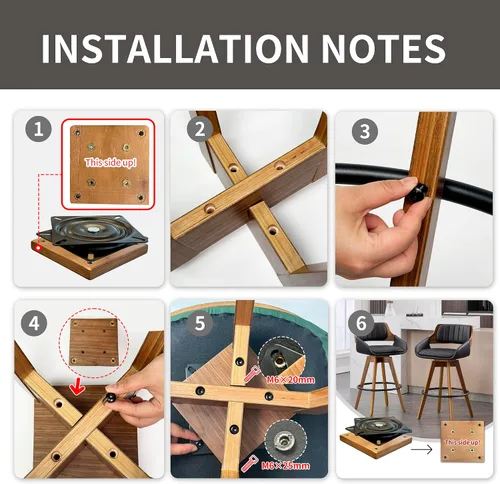 Miniatura 6 de VipDesk Juego de 2 taburetes de bar giratorios, taburetes de bar de altura de mostrador de nogal con respaldo y brazos, sillas de bar tapizadas