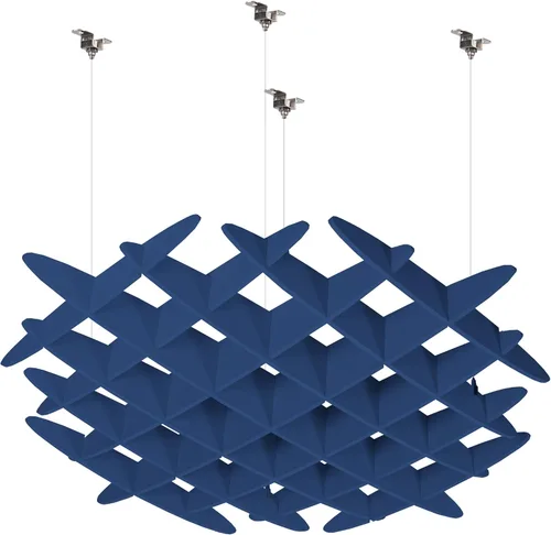 VIVO Panel acústico de gofres de techo, absorbente de sonido colgante hexagonal, lámpara moderna de reducción de ruido, azul marino, PP-CW01NB