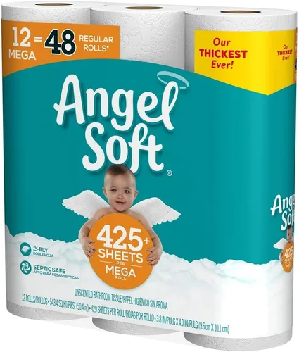Miniatura 7 de Angel Soft, Papel higiénico, 12 megarrollos, 12 rollos