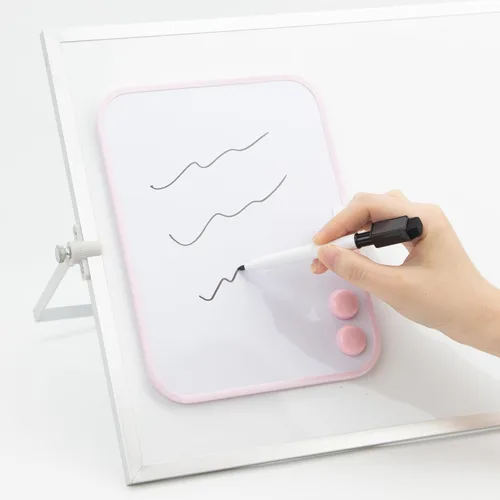 Miniatura 5 de Pizarra Magnética de Borrado en Seco para Casillero Escolar, 6" x 8" con Marcador y 2 Imanes - Pizarra Blanca Pequeña para Aula, Hogar, Oficina, Rosa