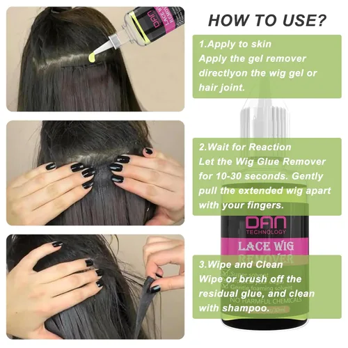 Miniatura 5 de DAN Technology Kit de pegamento y removedor de peluca de encaje, adhesivo impermeable para el cabello