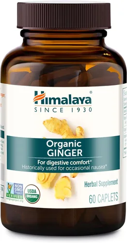 Himalaya Jengibre Orgánico, Suministro para 60 Días - Suplemento de Salud Digestiva para Náuseas, Alivio del Malestar Estomacal e Hinchazón