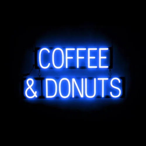 Miniatura 45 de SpellBrite Letrero WI-FI Letrero relacionado con café con aspecto de neón, fuente de luz LED azul 15.4 x 6.3 pulgadas