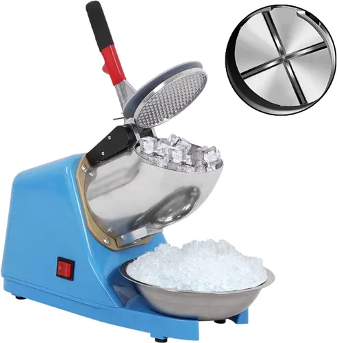 Trituradora de hielo eléctrica de 110 V, máquina portátil de acero inoxidable de 4 cuchillas para hielo afeitada, máquina de hielo afeitado de 300 W