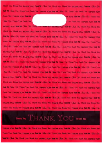 Miniatura 4 de 9 x 12 " Thank You "Die Cut Mango Bolsas de plástico 50/Cs – Bolsas marca directa, Dorado, 1