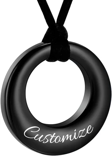Miniatura 13 de Hearbeingt Collar de urna de cremación para cenizas para mujeres y hombres, colgante conmemorativo de la eternidad del círculo de la vida, joyería
