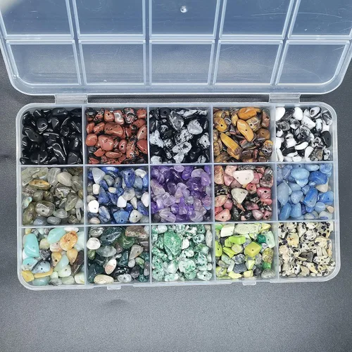 Miniatura 8 de Cuentas de piedras preciosas para hacer joyas DIY, cristales de energía curativa con pulido, cuentas irregulares trituradas con forma irregular