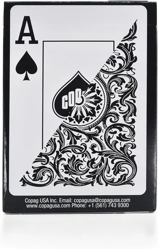 Miniatura 2 de Copag Elite cartas de juego 100% de plástico, tamaño póquer (estándar) índice Jumbo, baraja individual (negro)