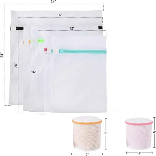 Miniatura 2 de BAGAIL Bolsas de lavandería de malla para ropa interior íntima y delicada, juego de 7 piezas (1XL, 2L, 2M, 2 bolsas para sujetadores)