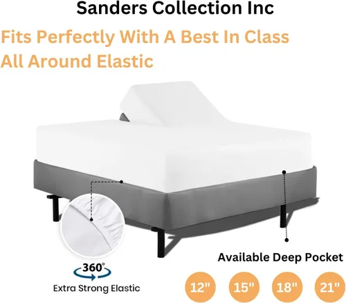 Miniatura 2 de Sanders Collection Inc SCI - Juego de sábanas flexibles divididas superiores para cama ajustable de 30 pulgadas, cabeza dividida tamaño King, 800