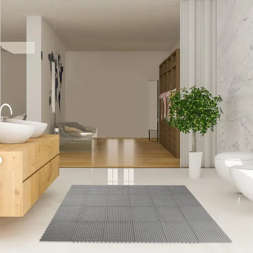 Miniatura 2 de Paquete de 24 tapetes entrelazados para bañera, tapete impermeable de PVC suave de 11.8 pulgadas, tapete de suelo de ducha con agujeros de drenaje