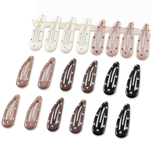 Miniatura 18 de 20 pinzas metálicas para cabello con cierre a presión en forma de gota de agua, pasadores antideslizantes para mujeres, pinzas pequeñas brillantes