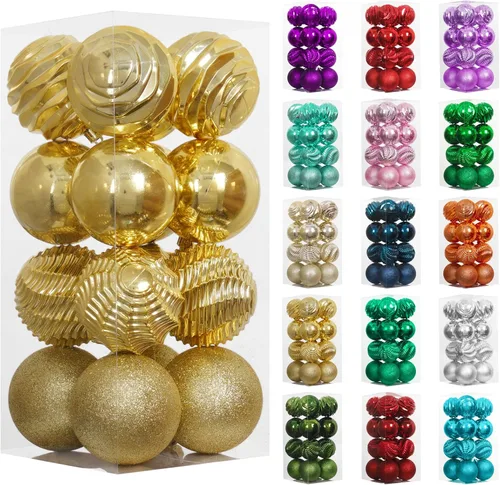 Miniatura 68 de XmasExp - Juego de 24 adornos de bola de Navidad mini irrompibles, adornos para árbol de Navidad, bolas de árbol de Navidad de 30 mm/1.18 pulgadas