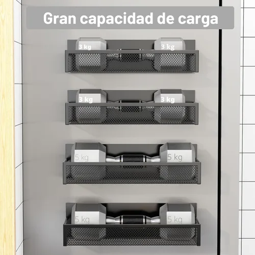 Miniatura 3 de Aufworld Estante magnético para especias para refrigerador, paquete de 4 estantes magnéticos, organizador magnético para refrigerador con 8 ganchos