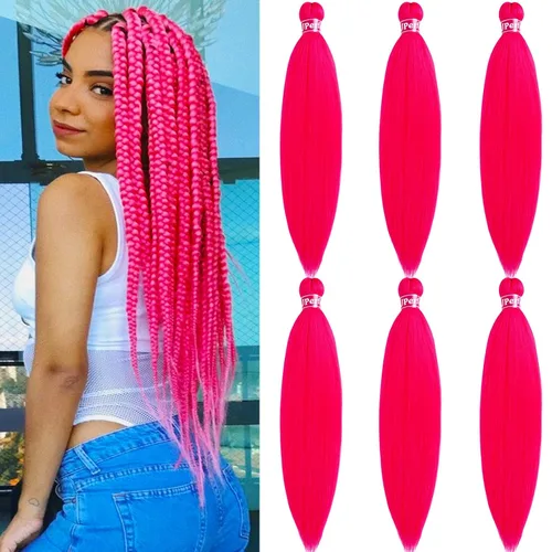 Miniatura 40 de Black Braiding Hair Pre Stretched 16 Inch Black Hair Extensions For Braiding Hypoallergenic Pre-stretched Braiding Hair Natural Knotless Crochet