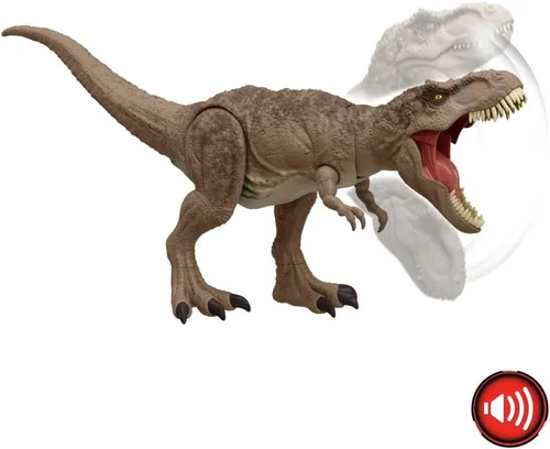 Miniatura 6 de Mattel Jurassic World Chaos Theory All-Out Attack Tyrannosaurus Rex Figura de Acción de Dinosaurio Juguete, T. rex con Ataque Furioso, Mordida