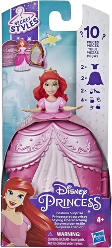 Miniatura 2 de Disney Princess Secret Styles Fashion Surprise Ariel, Mini juego de muñecas con ropa y accesorios adicionales, juguete para niñas de 4 años