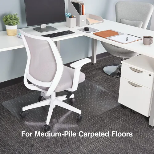 Miniatura 3 de Staples Tapete para silla de oficina, tapetes transparentes, alfombras de pelo mediano, 48 x 36 pulgadas, deslizamiento suave