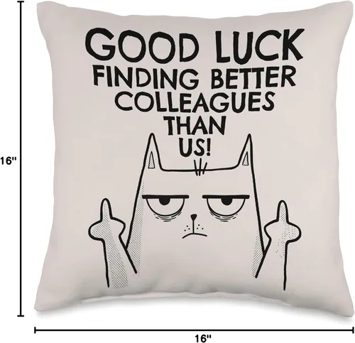 Miniatura 4 de New Job Gifts & Funny Farewell Coworker Ideas New Job Farewell, Colleague & Coworker Leaving Almohada para hombres y mujeres, 16 x 16 pulgadas