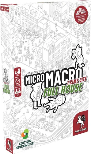 MicroMacro: Crime City: Full House - Juego de mesa de Pegasus Spiele de 1 a 4 jugadores - Juegos de mesa para la familia - 15-45 minutos de juego -