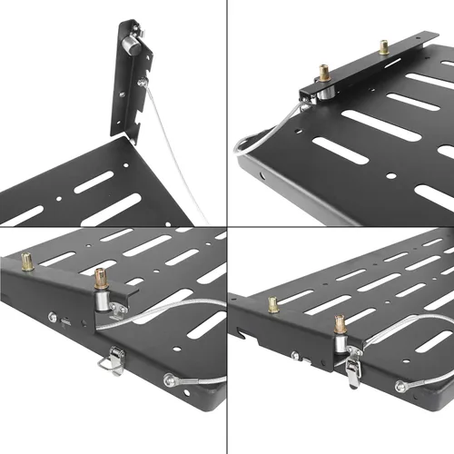 Miniatura 8 de Hooke Road JK Wrangler Mesa de Puerta Trasera Estante de Almacenamiento de Metal Plegable Estante de Carga para Jeep Wrangler JK y Unlimited