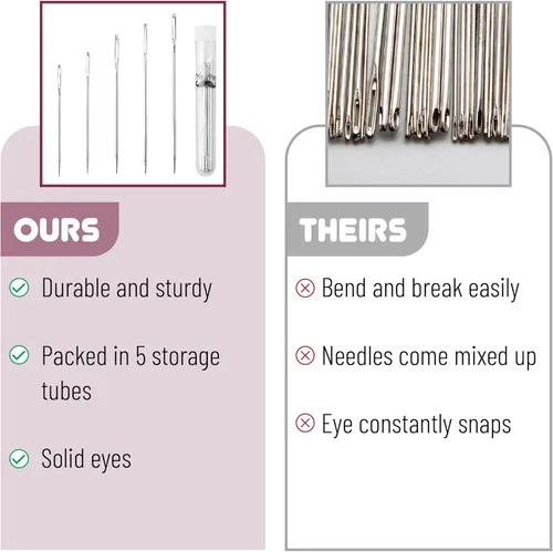 Miniatura 5 de Mr. Pen - Agujas de ojo grandes para coser a mano, 30 piezas, 1.8", 2.4", 3", 3", agujas de coser de ojos grandes, agujas de bordado para agujas
