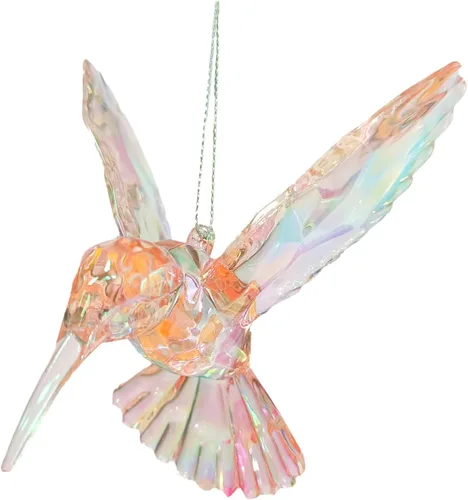 Miniatura 8 de BRBASAP Adorno de colibrí, figuras decorativas de acrílico, colgantes, colibríes, cristal, atrapasoles, figura de pájaro para el hogar, adornos Azul